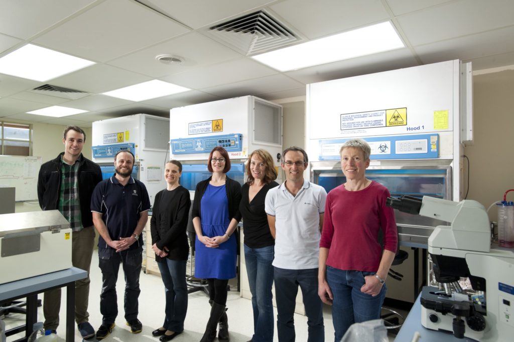 Dr Melissa Pitman (fourth from right) and the team. 