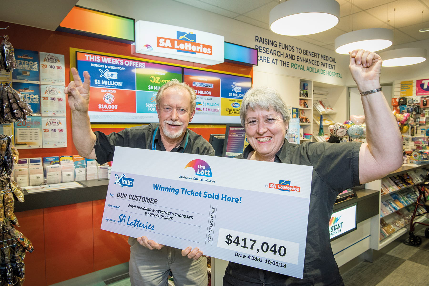 Lady luck shines with big Lotto wins RAH Research Fund